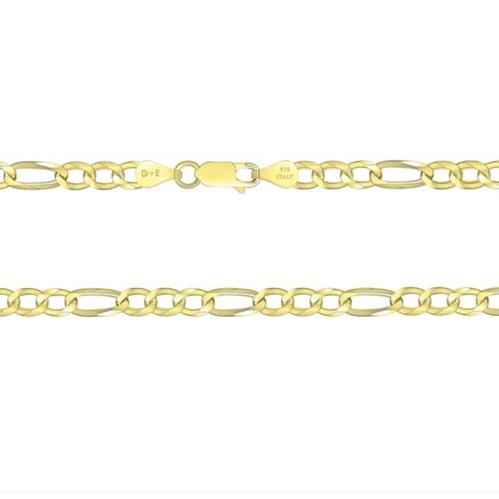 5mm 925 SILVER GOLD PLATED FIGARO CHAIN 18" 20" 22"